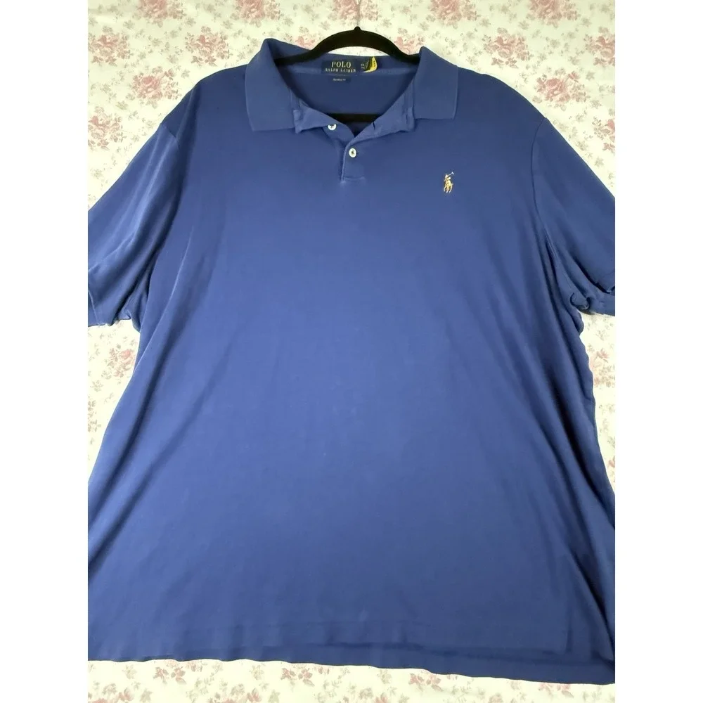 Polo Ralph Lauren Blue Polo Shirt Men's XXL Classic Fit Big Pony Logo
